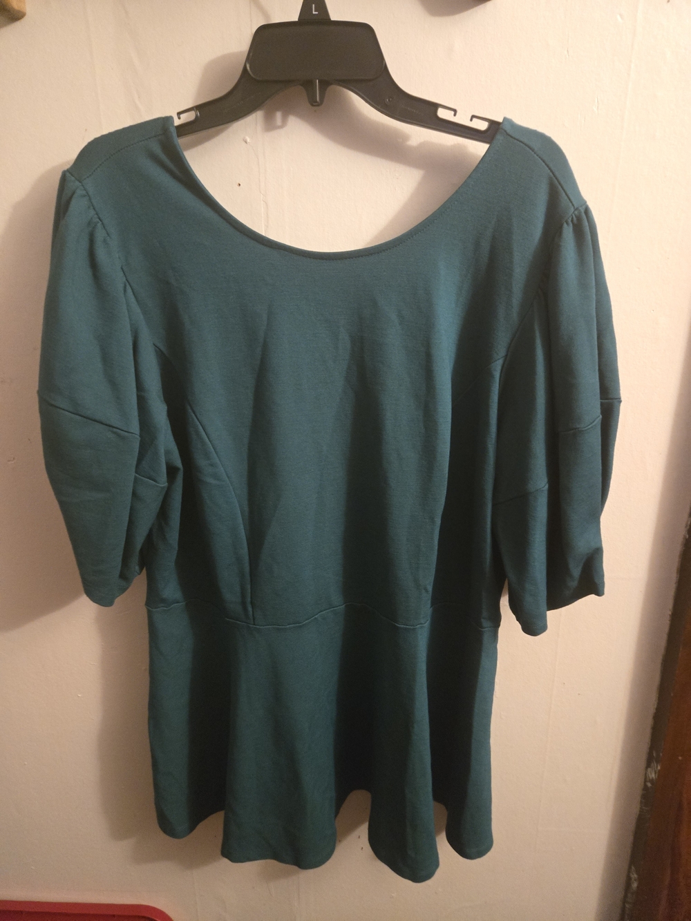 Eloquii Teal Scoop-Neck Peplum Blouse